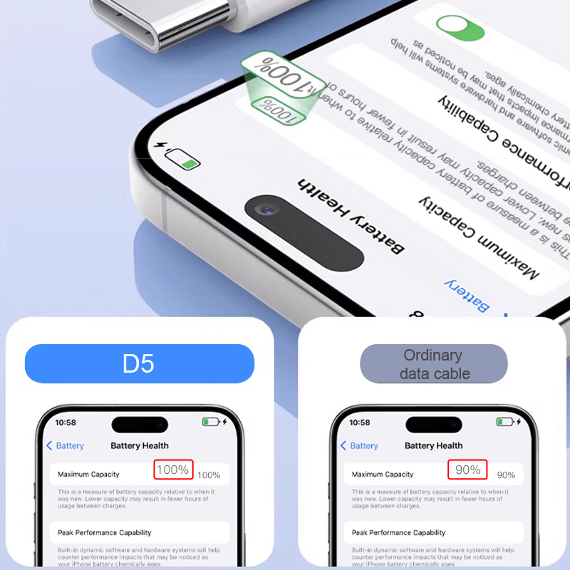 D5 Dual USB-C 60W  Data Cable