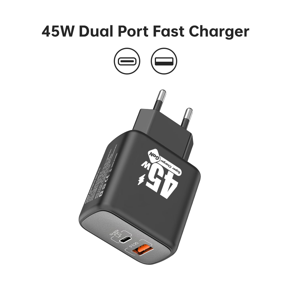 C45 45W Dual port GaN fast charger