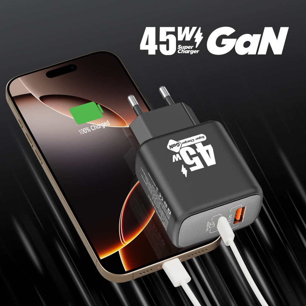 C45 45W Dual port GaN fast charger